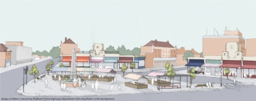 An artist's impression of the new public space at Albert Crescent