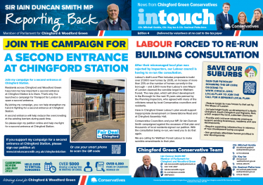 From campaigning for a second entrance at Chingford Station to action street furniture check out the latest Chingford Green Intouch.